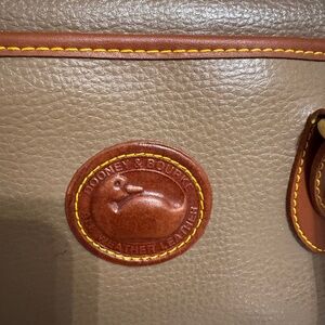 vintage Dooney & Bourke All-Weather Leather satchel in brown and tan